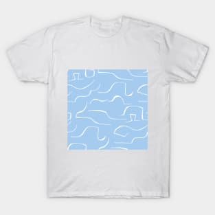 Light blue color wavey pattern T-Shirt